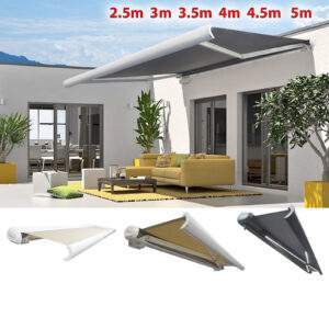 INT500-Retractable-Awnings-Garden-Patio-Canopy-Full-Cassette-White-Frame-Grey-Frame-Fabric in Florida Tampa Daytona